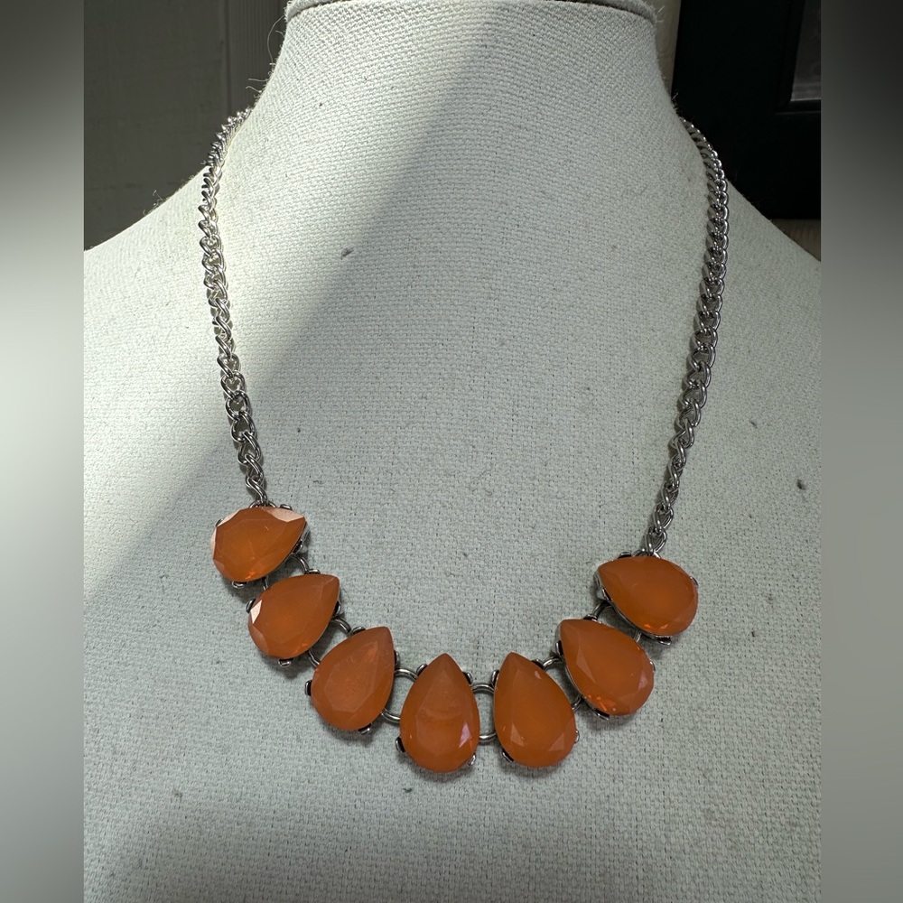 Creamsicle Orange sparkly stone necklace